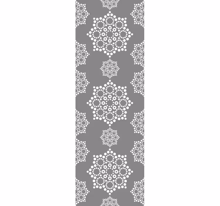 Geometric Snowflakes gray wallpaper - TenStickers