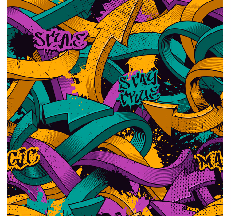 Realistic graffiti arrows Art Wallpaper - TenStickers