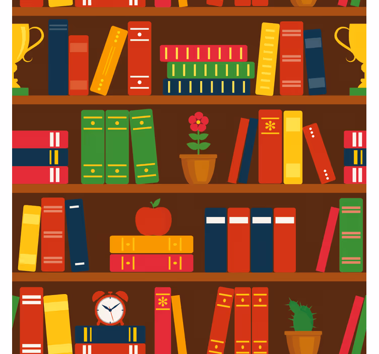 Library Motif home office wallpaper - TenStickers