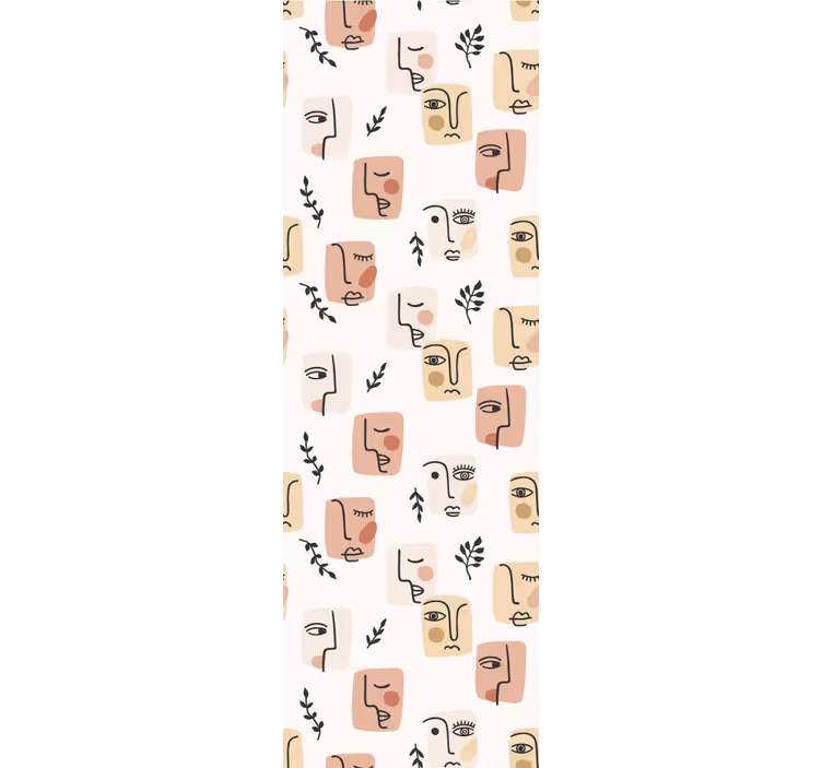 Abstract Facial Patterns art wallpaper - TenStickers