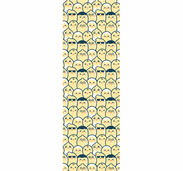 Seamless pattern yellow chick wallpaper - TenStickers