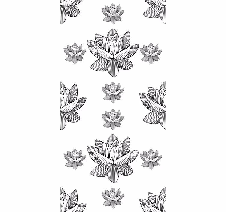 Lotus Blossom Pattern flower wallpaper - TenStickers
