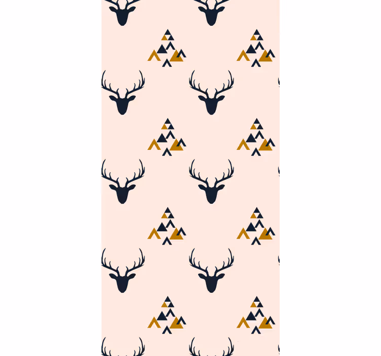 Stag Silhouette Pattern animal wallpaper - TenStickers