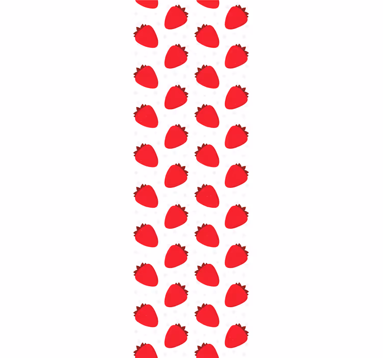 Red Berries Pattern kitchen wallpaper - TenStickers