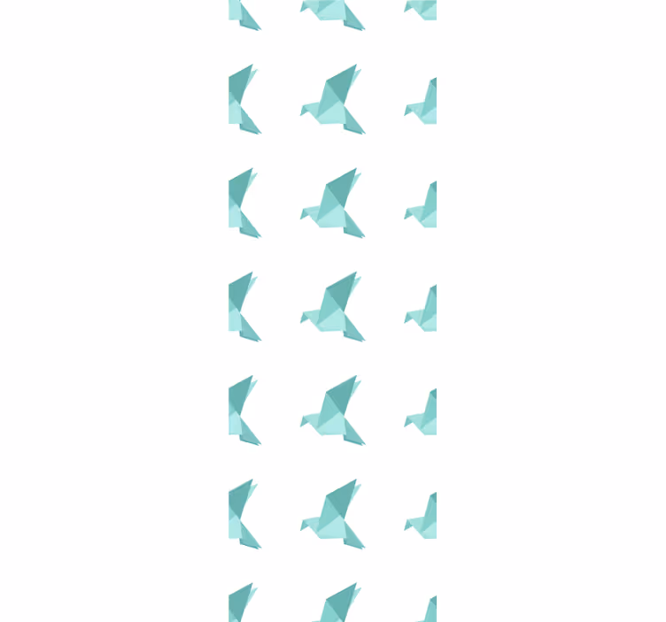 Kids wallpaper origami bird pattern - TenStickers