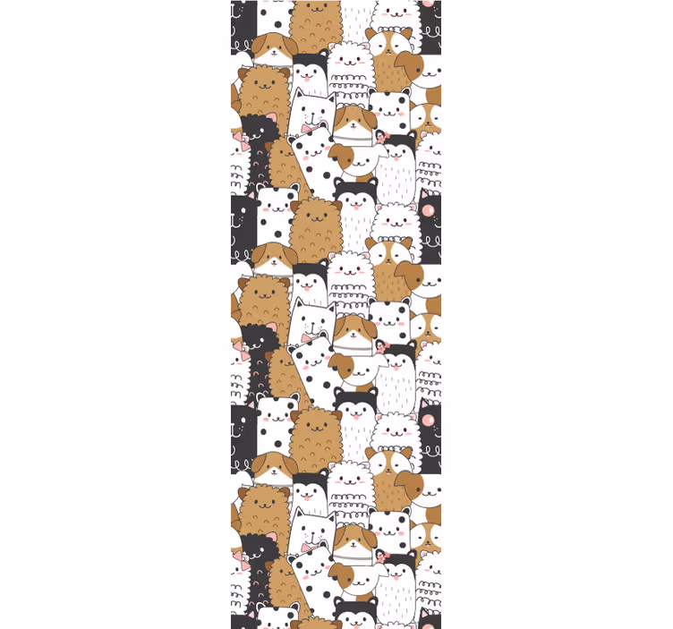 Playful Cat Motif cat wallpaper - TenStickers