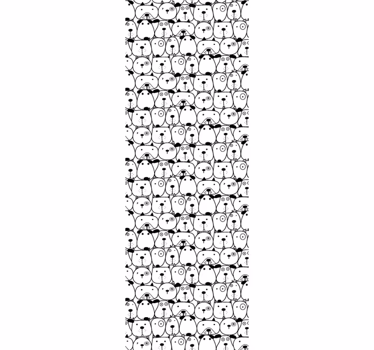 Sketched Felines dogs wallpaper - TenStickers
