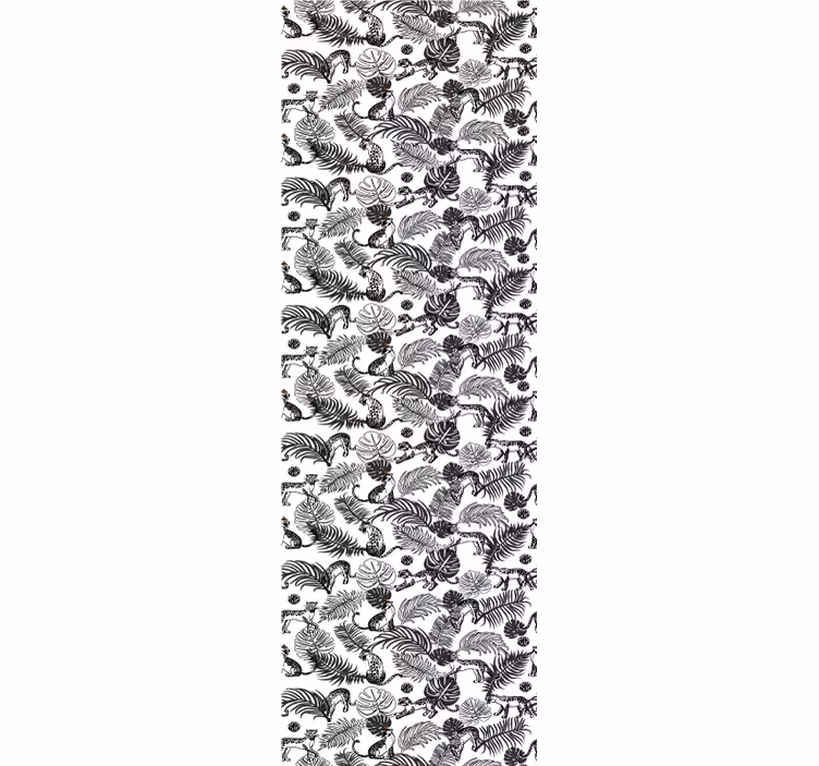 Black and white leopard tropical Wallpaper - TenStickers