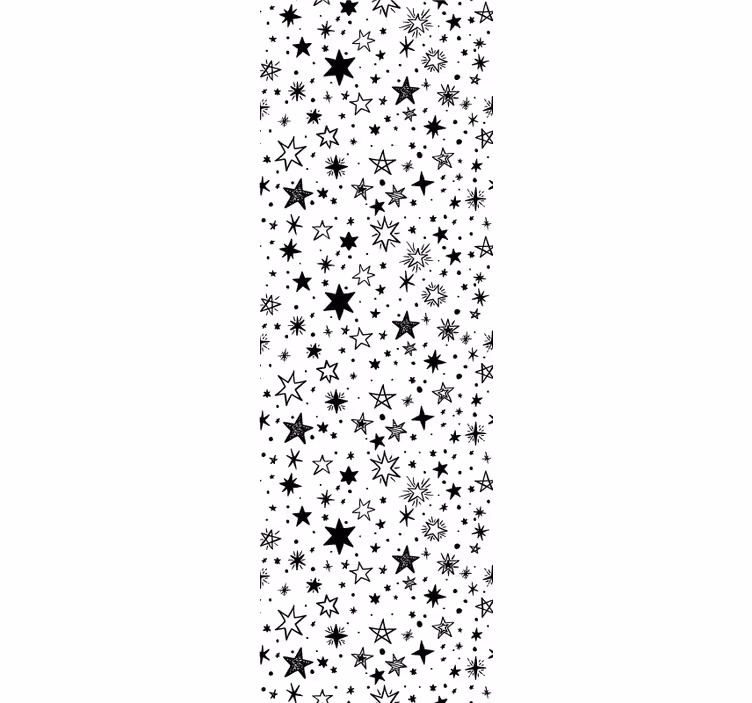 Black star pattern white Star Wallpaper - TenStickers