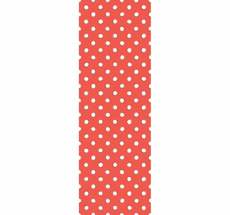 Red and white polka dots pattern Art Wallpaper - TenStickers