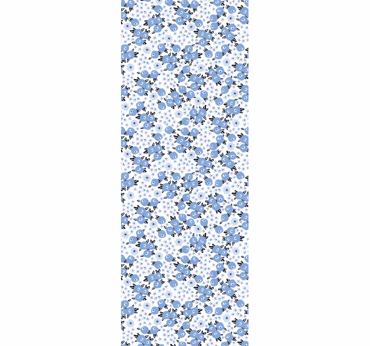 Vintage old blue flowers wallpaper - TenStickers