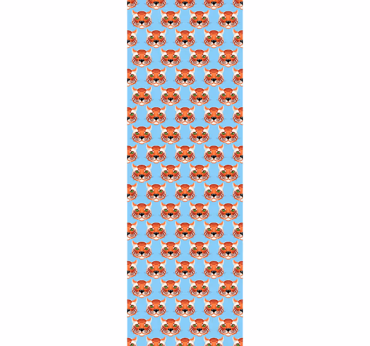 Cute tiger faces cat wallpaper - TenStickers