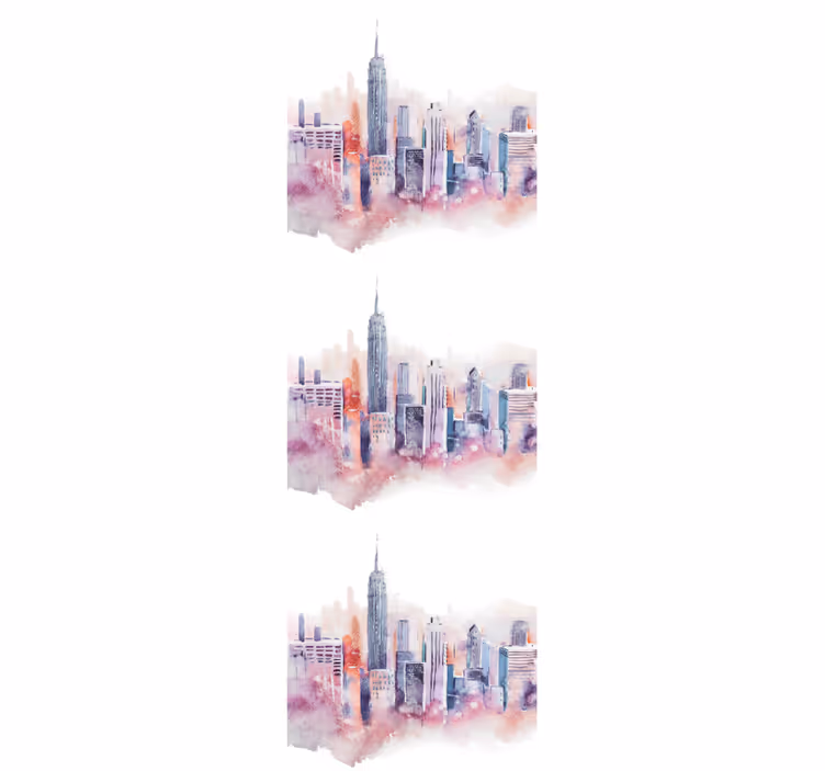 Painting of NYC skyline New York wallpaper - TenStickers