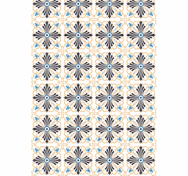 Floral Medallion Pattern ornamental wallpaper - TenStickers