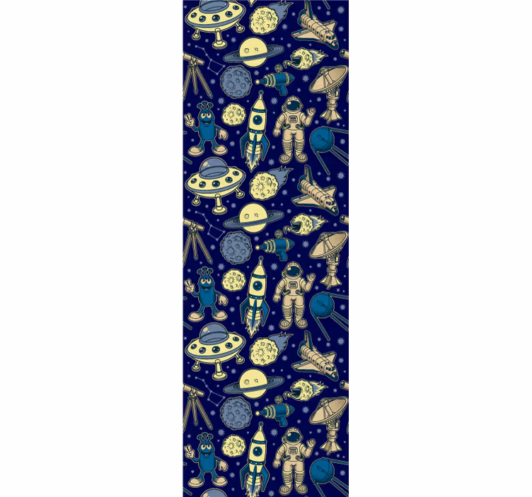 Planets, astronauts and rocket ship wallpaper - TenStickers