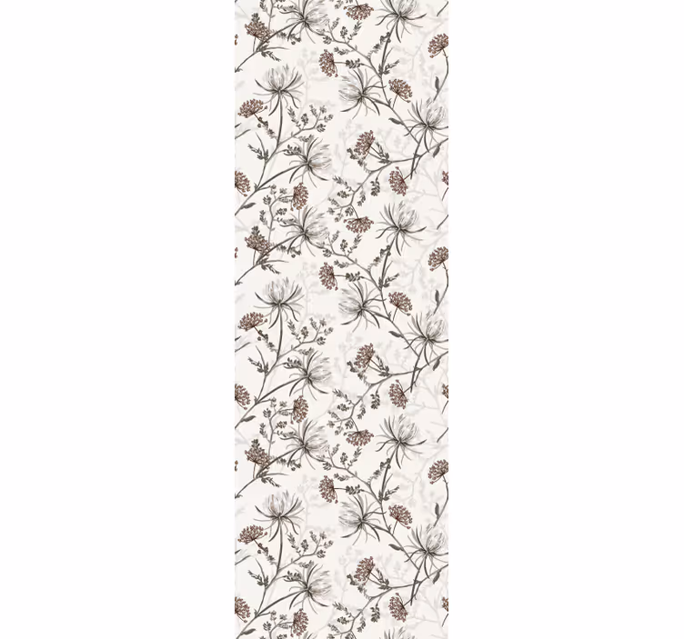 Vintage beige flowers design Flower Wallpaper - TenStickers