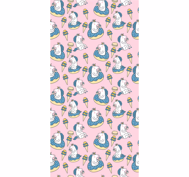 Unicorn Pool Party art wallpaper - TenStickers