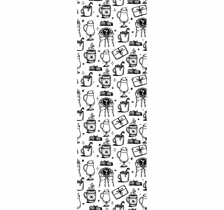 Festive Sketches christmas wallpaper - TenStickers