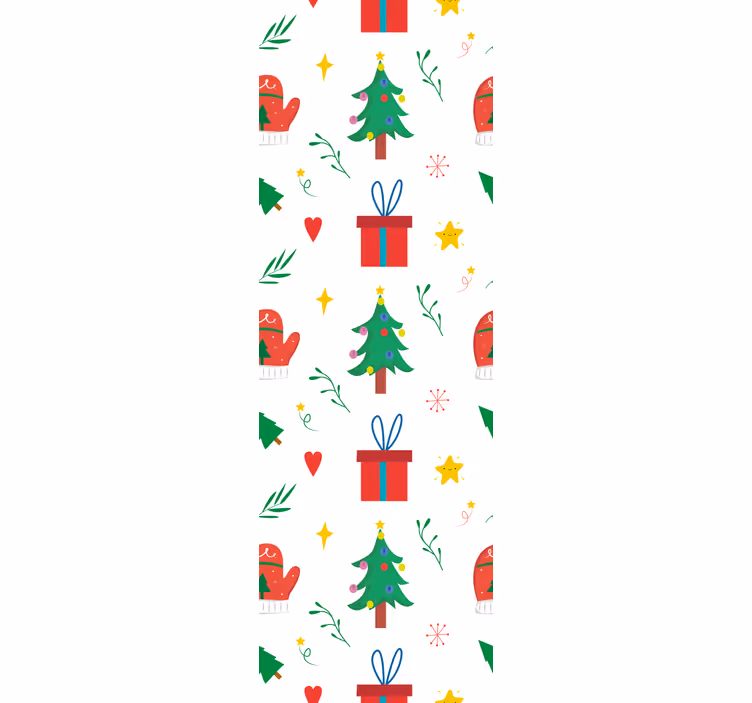 Colorful presents and gloves x-mas wallpaper - TenStickers