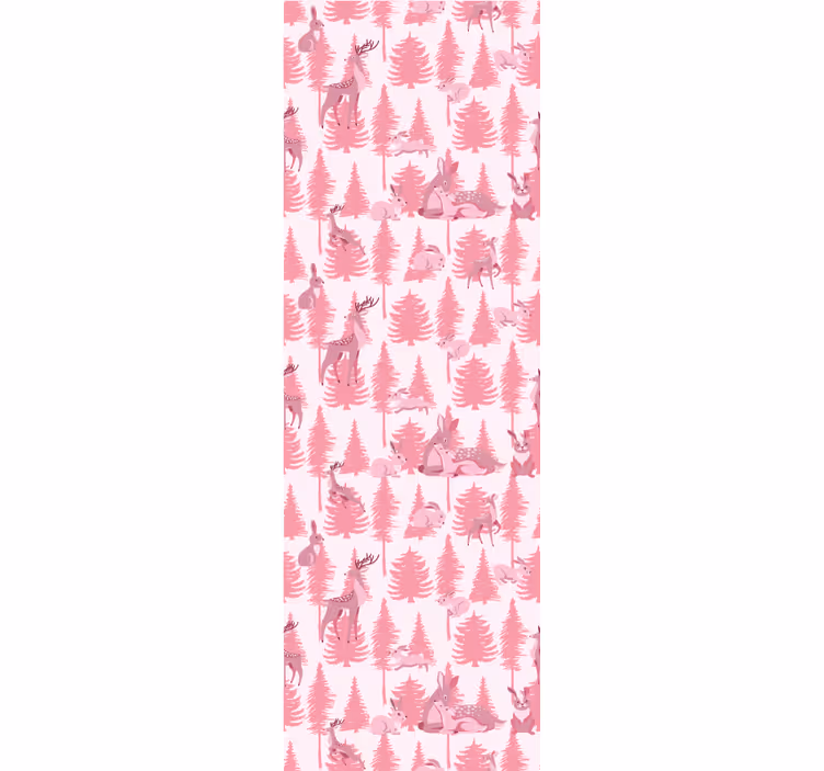 Beautiful pink reindeer Jungle Wallpaper - TenStickers