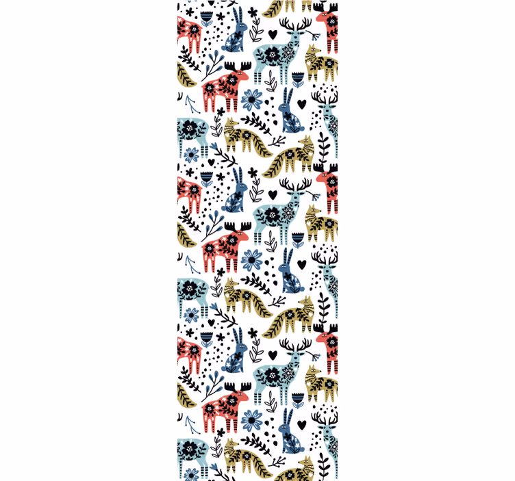 Scandinavian Fauna animal wallpaper - TenStickers