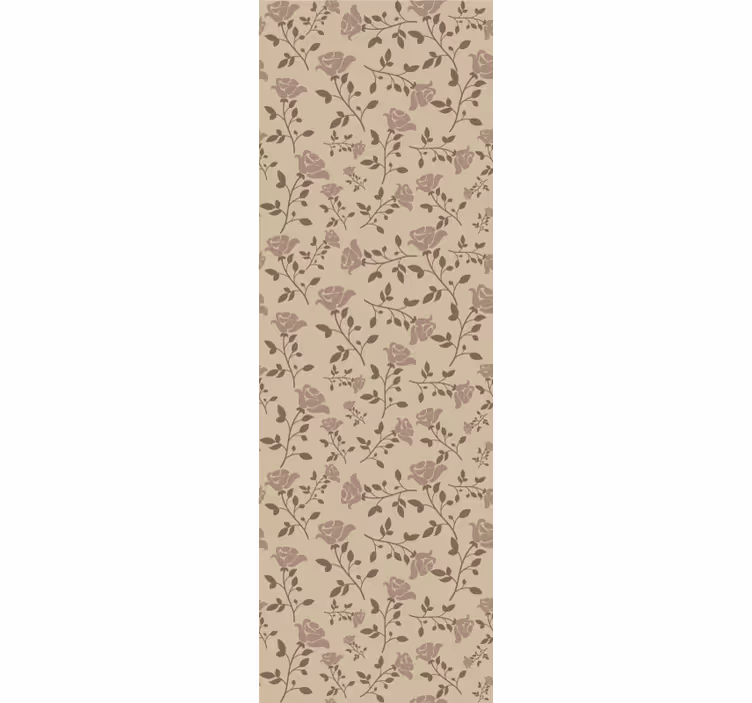 Brown vintage rose pattern flower wallpaper - TenStickers