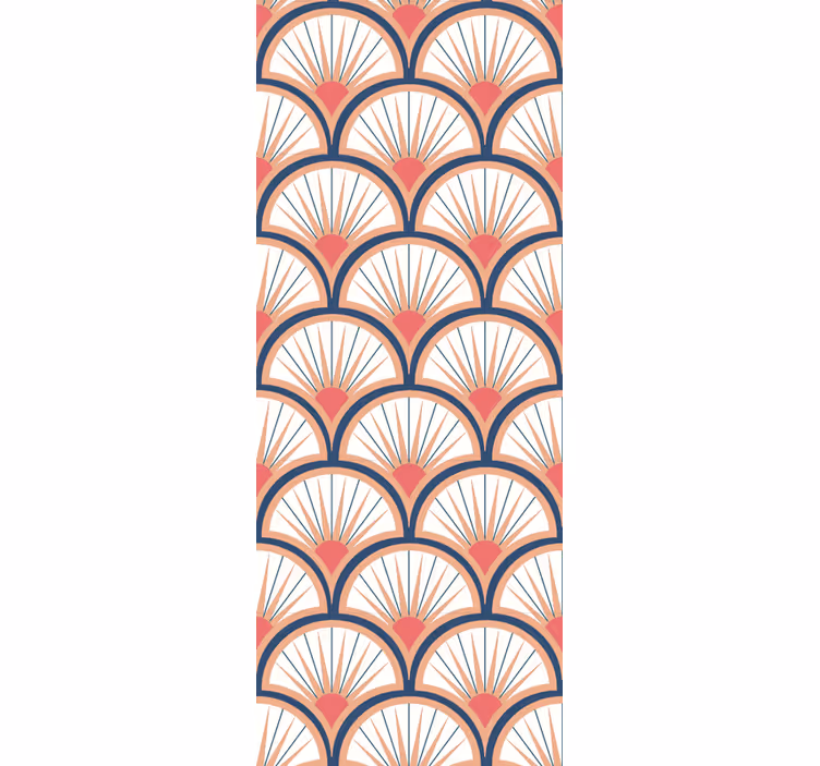 Art deco purple pink pattern Wallpaper - TenStickers