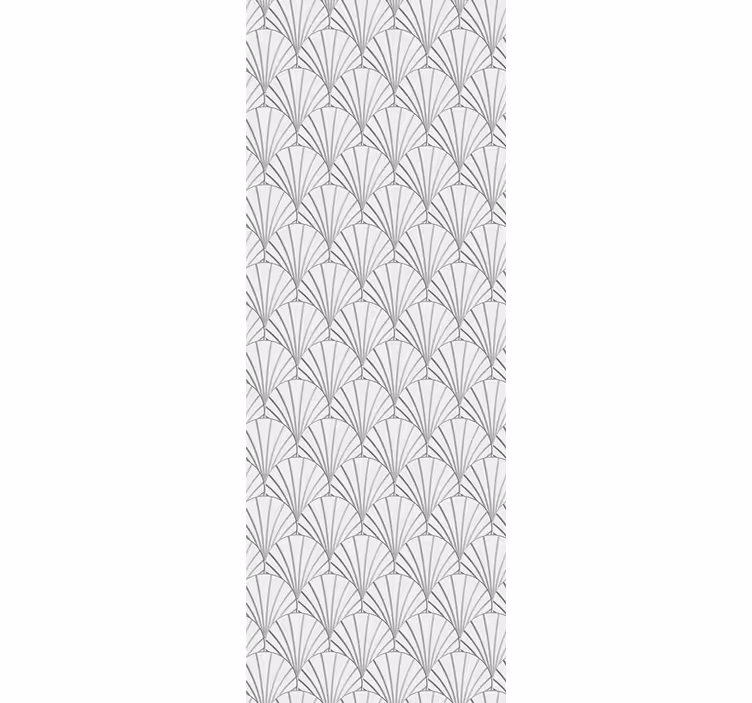 Art deco white shells pattern  wallpaper - TenStickers