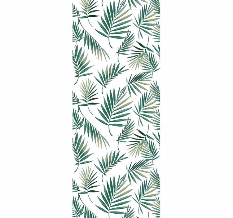 Scandinavian green leafy pattern wallpaper - TenStickers