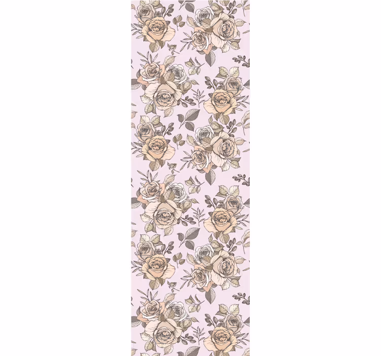 Rose vintage pattern flower wallpaper - TenStickers
