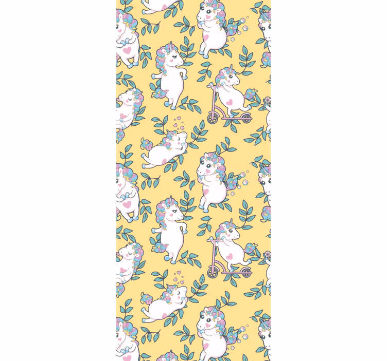 Unicorns playing animal wallpaper - TenStickers