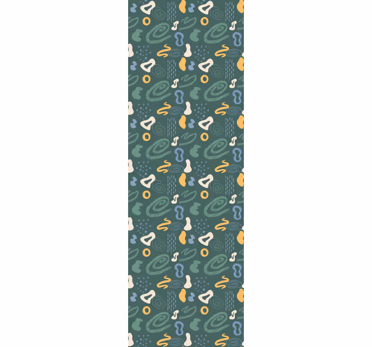 Curved Shapes Pattern geometric wallpaper - TenStickers