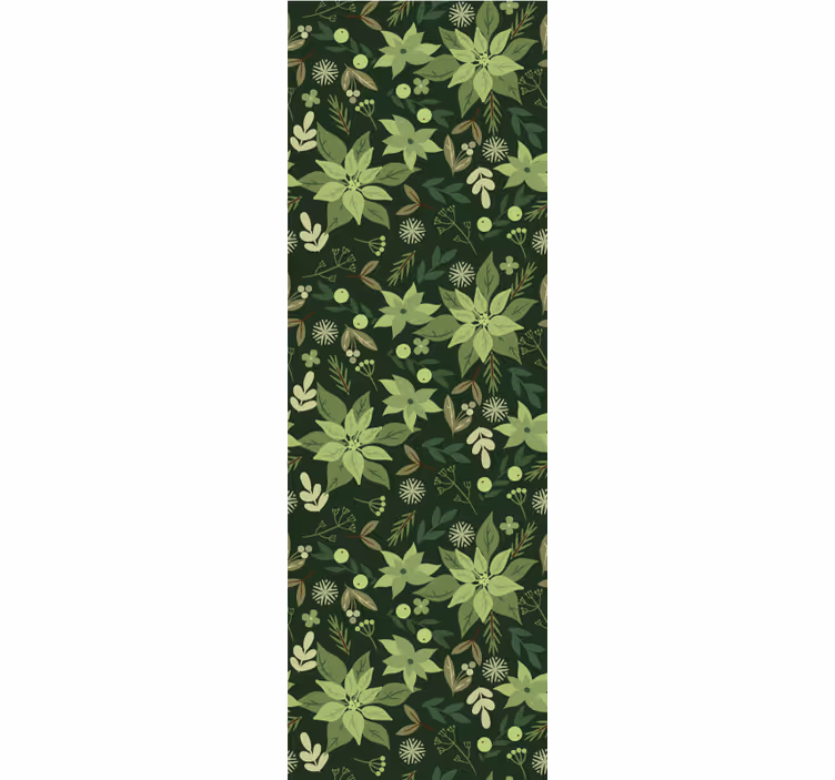Green flowers Christmas decorations wallpaper - TenStickers