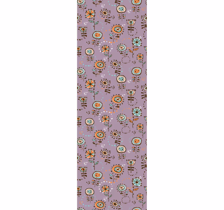 Swedish pink floral pattern children wallpaper - TenStickers
