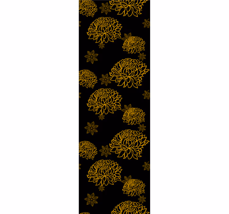 Golden floral ornament wallpaper - TenStickers