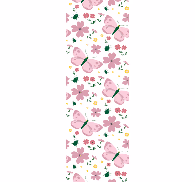 Delicate flower butterfly Childrens Wallpaper - TenStickers