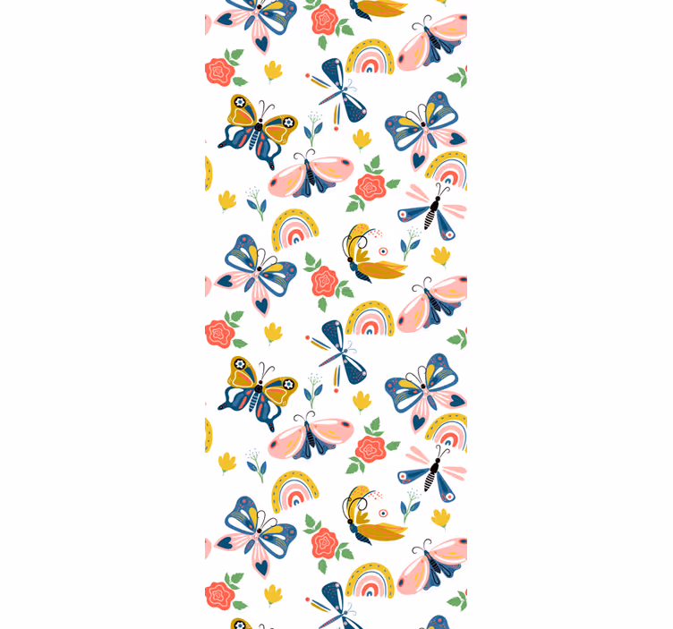 Whimsical Nature Motif butterfly wallpaper - TenStickers