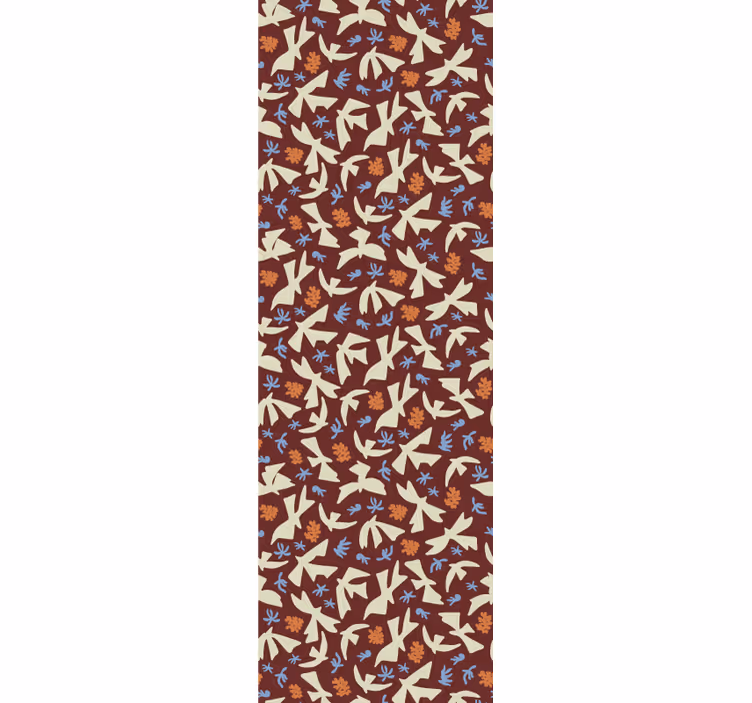 Stylized nature motifs floral ornament wallpaper - TenStickers