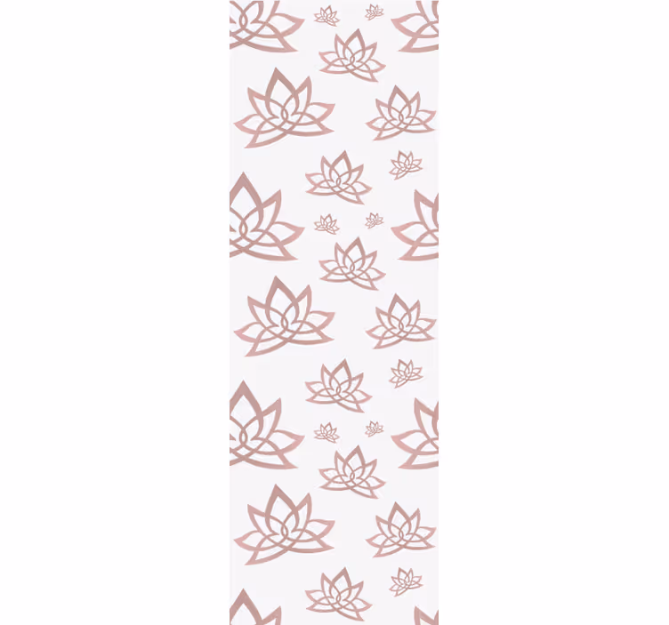 Lotus beige pattern floral ornament wallpaper - TenStickers