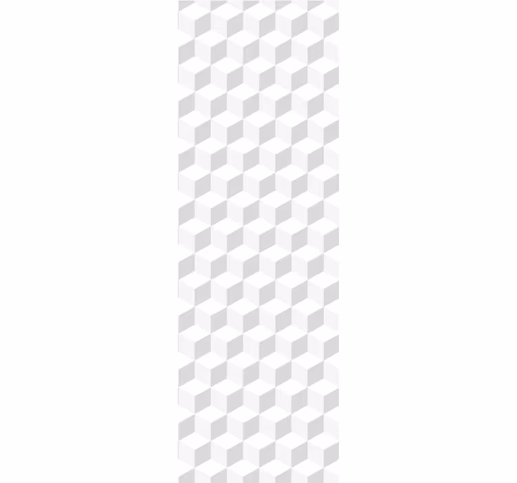 White 3D cubes pattern square wallpaper - TenStickers