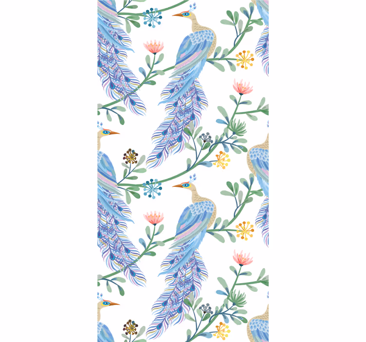 Birds in paradise bedroom wallpaper - TenStickers