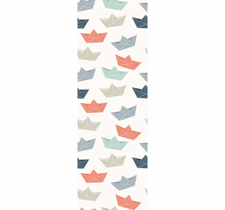 Origami boats kids wallpaper - TenStickers