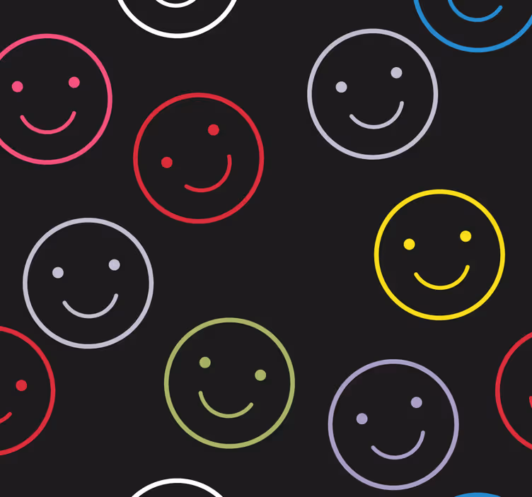 Smiley Face Print geometric wallpaper - TenStickers