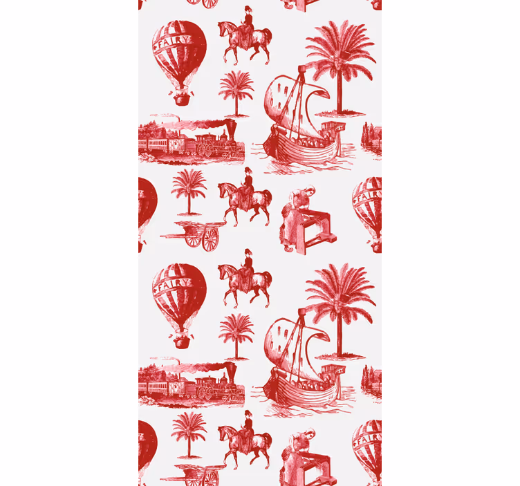 French vintage pattern in blue Wallpaper - TenStickers