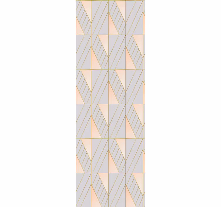 Pink and grey art deco style pattern wallpaper - TenStickers