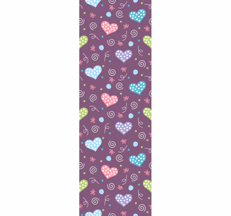Colorful Heart Patterns polka dots wallpaper - TenStickers