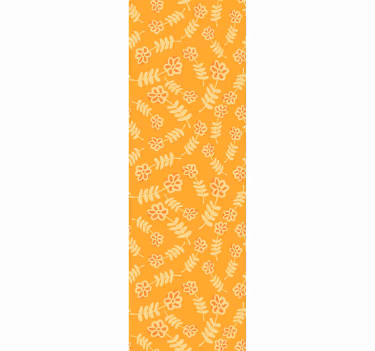 Yellow vibrant sprigs floral ornament wallpaper - TenStickers