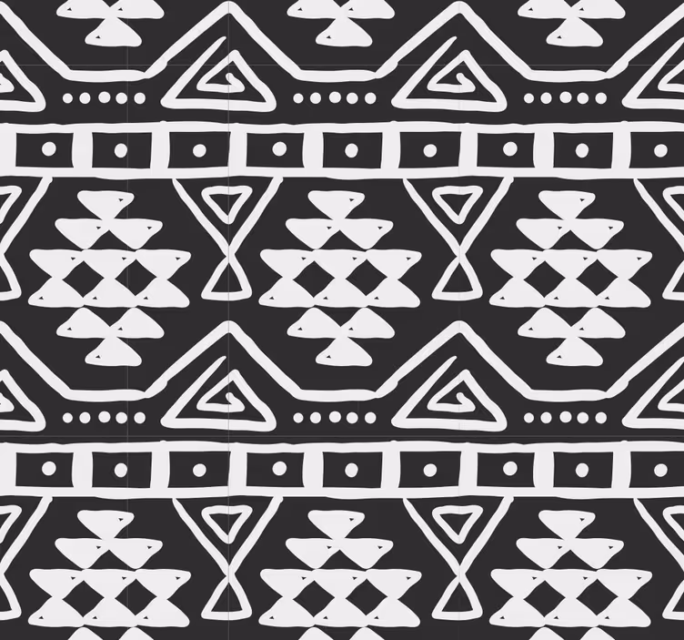 Black and white bohemian pattern wallpaper - TenStickers