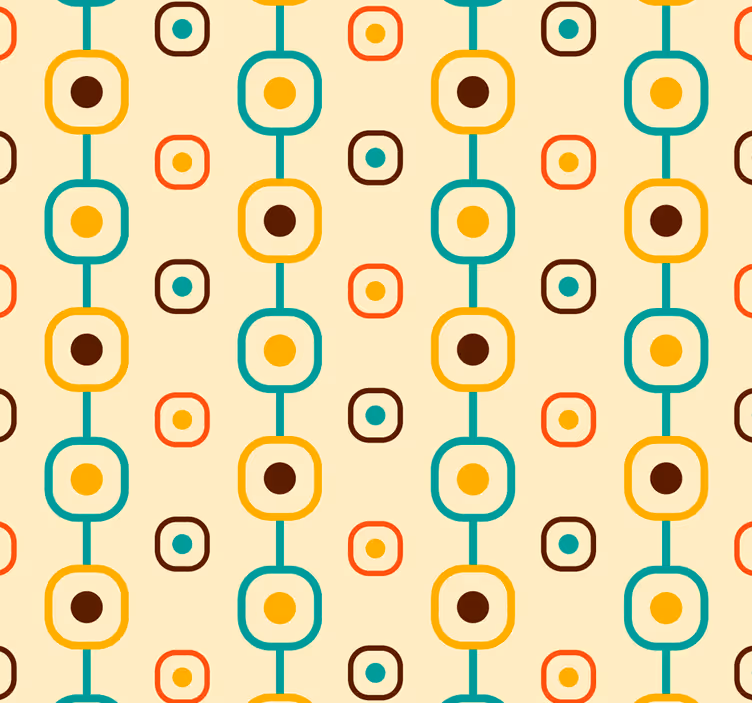 60s Geometric vintage wallpaper - TenStickers