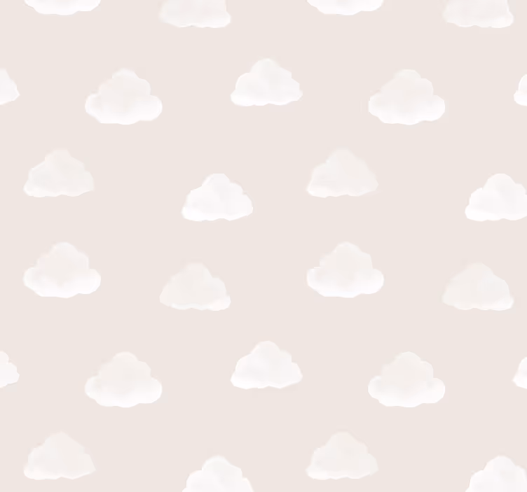Beige clouds pattern nursery wallpaper - TenStickers